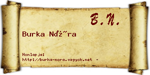 Burka Nóra névjegykártya