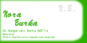 nora burka business card